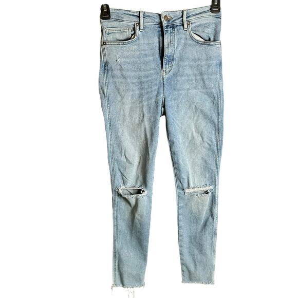 FREE PEOPLE We The Free Jeans Distressed High Rise Denim Skinny Womens 29 - Picture 2 of 6